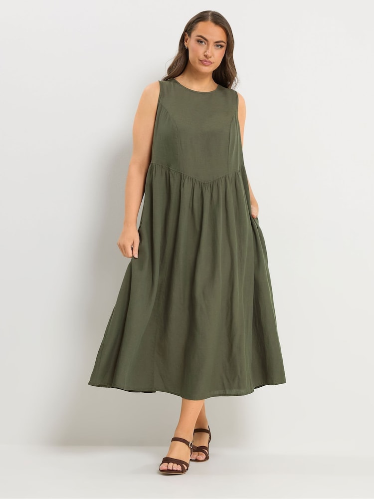 Yours Curve Green Sleeveless Maxi Dress - Image 1 of 5