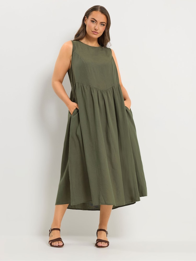 Yours Curve Green Sleeveless Maxi Dress - Image 2 of 5