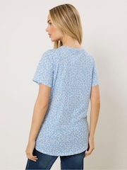 Albastru - M&Co Short Sleeve Henley Top - Imaginea 3 din 5