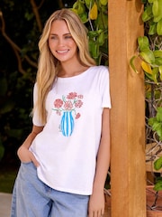 M&Co White Vase Placement Print T-Shirt - Image 1 of 3