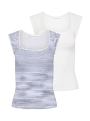 כחול  - PixieGirl Square Neck Bodice Vests 2 Pack - תמונה 6 מתוך 7