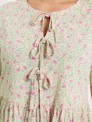 Yours Curve White Bow Tie Front Peplum Top - Image 4 of 5