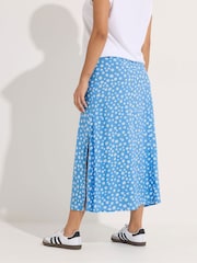 PixieGirl Petite Blue Daisy A Line Midaxi Skirt - Image 3 of 5