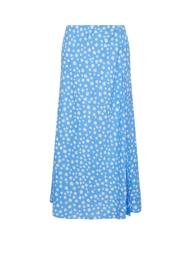 PixieGirl Petite Blue Daisy A Line Midaxi Skirt - Image 5 of 5