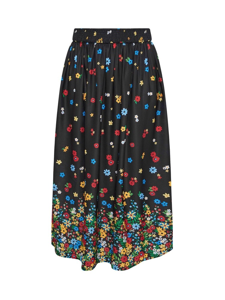 Yours Curve Black Ditsy Border Midaxi Skirt - Image 5 of 5