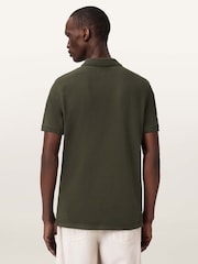 AllSaints Dark Green Reform Short Sleeve Polo Shirt - Image 4 of 6