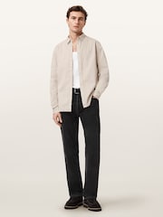 AllSaints Cream Hawthorne Long Sleeve Shirt - Image 3 of 7