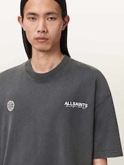 AllSaints Black Emblem Short Sleeve Crew Neck T-Shirt - Image 3 of 6