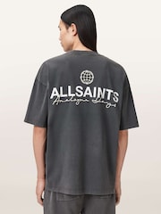 AllSaints Black Emblem Short Sleeve Crew Neck T-Shirt - Image 4 of 6
