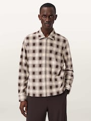 AllSaints Brown Krater Long Sleeve Shirt - Image 1 of 7