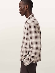 AllSaints Brown Krater Long Sleeve Shirt - Image 5 of 7