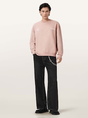 AllSaints Pink Emblem Crew Neck Jumper - Image 4 of 8
