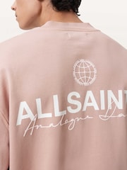 AllSaints Pink Emblem Crew Neck Jumper - Image 5 of 8