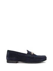Tommy Hilfiger Blue Suede Chain Penny Loafers - Image 1 of 2