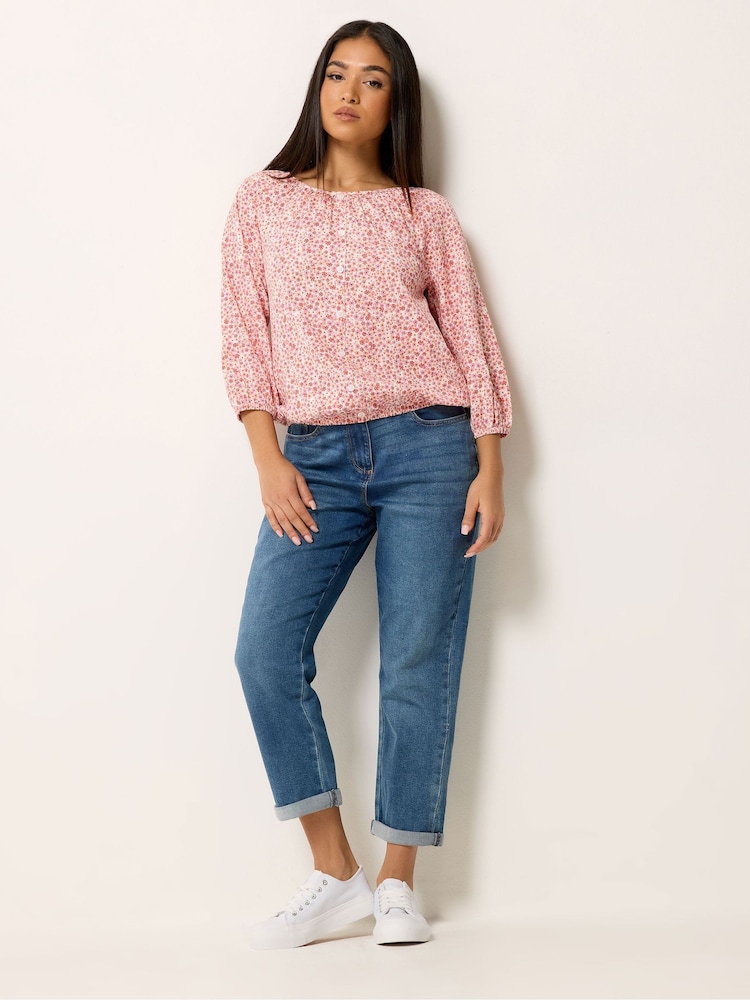 M&Co Pink Petite 3/4 Sleeve T-Shirts - Image 2 of 5