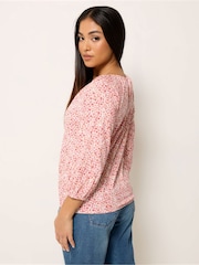 M&Co Pink Petite 3/4 Sleeve T-Shirts - Image 3 of 5