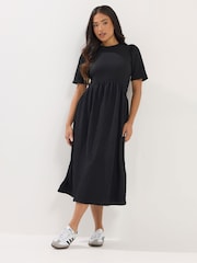 PixieGirl Black Textured Midi Dress - Image 1 of 5