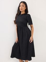 PixieGirl Black Textured Midi Dress - Image 3 of 5