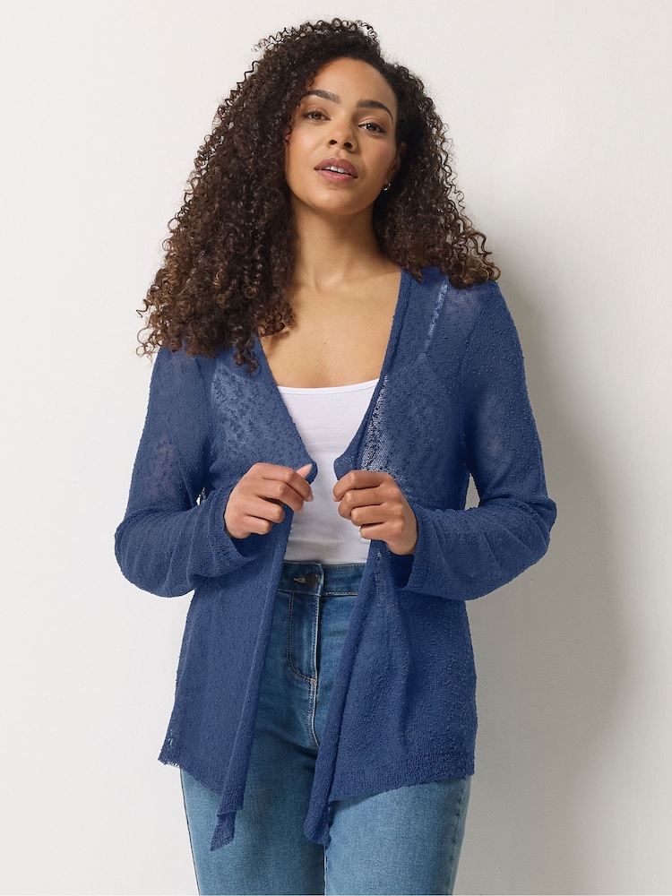 M&Co Blue Popcorn Cardigan - Image 1 of 5