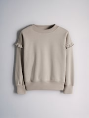 The Set 3 Pack Frill Sleeve Crew Sweatshirts Chocolate Brown/Mid Brown/Cream - Image 10 of 13
