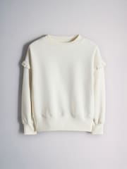 The Set 3 Pack Frill Sleeve Crew Sweatshirts Chocolate Brown/Mid Brown/Cream - Image 9 of 13