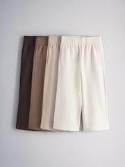 The Set 4 Pack Wide Leg Joggers Chocolate Brown/Light Brown/Cream - Image 1 of 7