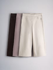 The Set Wide Leg Pull On Jeggings 3 Pack Purple/Lilac/Cream - Image 1 of 6