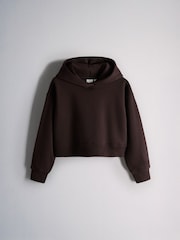 The Set Hoody Collared Button Sweatshirt Crew Wide Leg and Balloon leg Joggers 6 Piece Set Chocolate Brown/Mid Brown/Cream - Image 5 of 12
