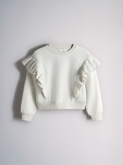 The Set 6 Piece Frill Crew Neck Long Sleeve Peplum Rib Flare Balloon Leg and Wide Leg T-Shirt and Joggers Set Purple/Lilac/Grey Marl - Image 11 of 18