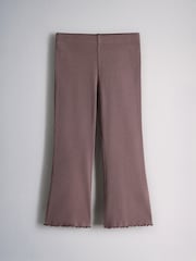 The Set 6 Piece Frill Crew Neck Long Sleeve Peplum Rib Flare Balloon Leg and Wide Leg T-Shirt and Joggers Set Purple/Lilac/Grey Marl - Image 16 of 18