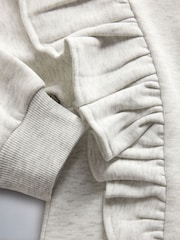 The Set 6 Piece Frill Crew Neck Long Sleeve Peplum Rib Flare Balloon Leg and Wide Leg T-Shirt and Joggers Set Purple/Lilac/Grey Marl - Image 18 of 18