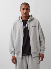 Gap x Awake NY Grey Heavyweight Oversized Logo Zip Hoodie - Image 1 of 5