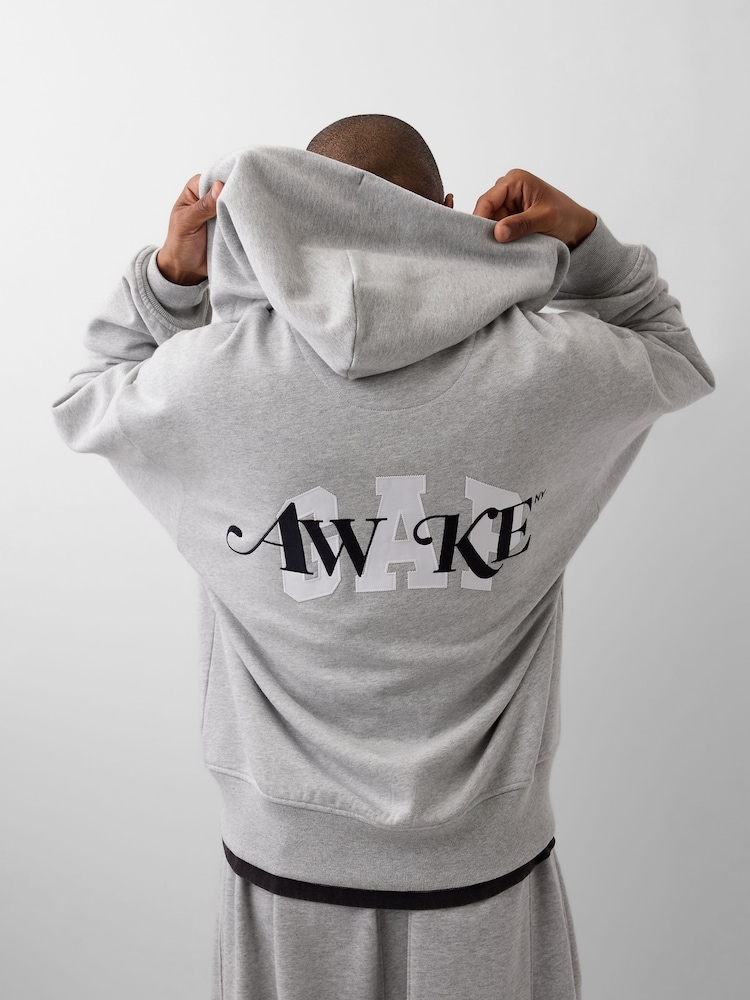 Gap x Awake NY Grey Heavyweight Oversized Logo Zip Hoodie - Image 2 of 5 Gap x Awake NY Grey Heavyweight Oversized Logo Zip Hoodie - Image 2 of 5
