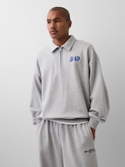 Gap x Awake NY Grey Heavyweight Oversized Quarter-Zip Jumper - Image 1 of 6