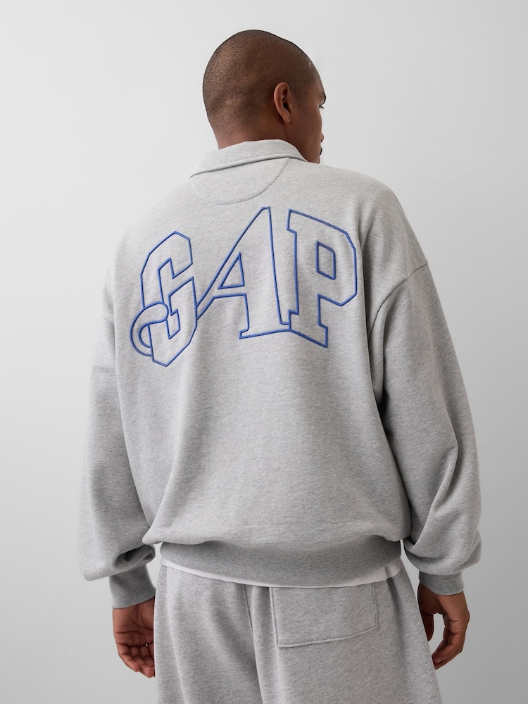 Gap x Awake NY Grey Heavyweight Oversized Quarter-Zip Jumper - Image 2 of 6 Gap x Awake NY Grey Heavyweight Oversized Quarter-Zip Jumper - Image 2 of 6