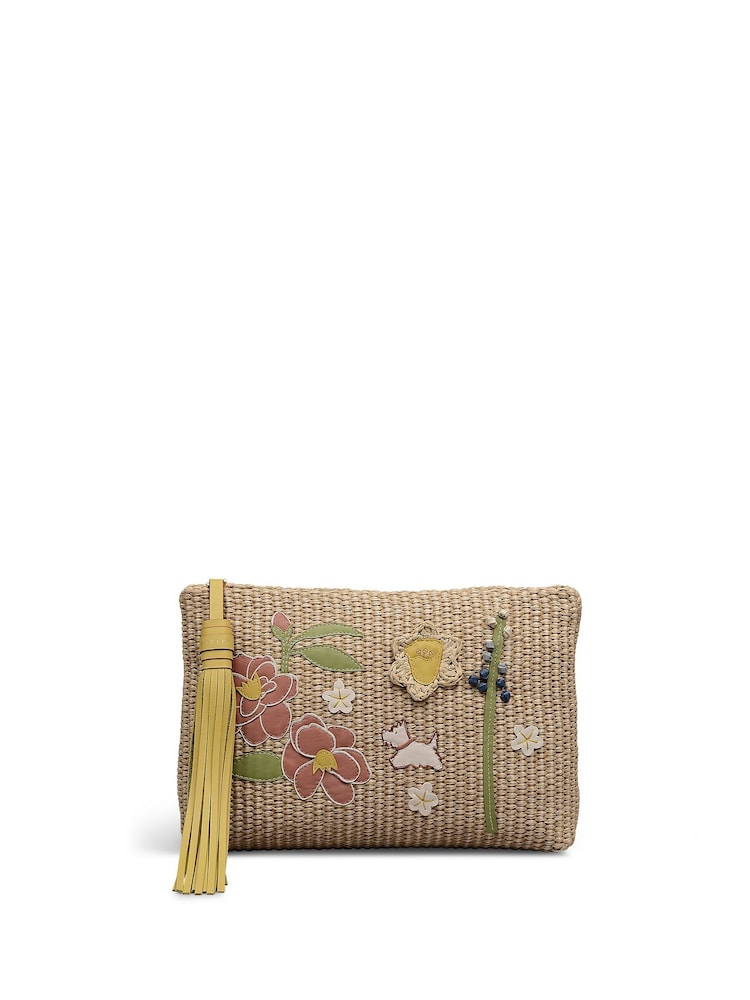 Radley Brown Spring Blooms Medium Pouch - Image 1 of 4 Radley Brown Spring Blooms Medium Pouch - Image 1 of 4