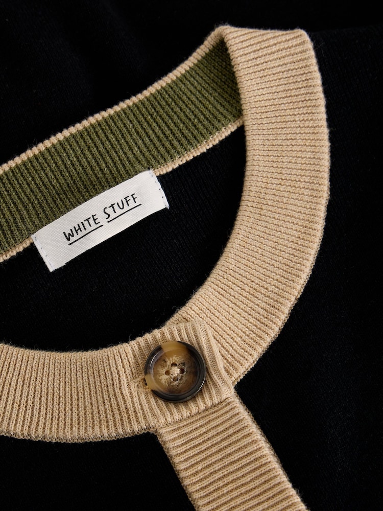 White Stuff Black Charlotte Short Sleeve Cardigan - Image 6 of 6