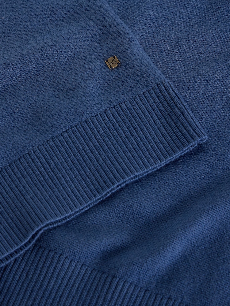 White Stuff Blue Newport Merino Funnel Jumper - Image 6 of 6