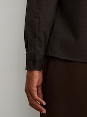 Reiss Brown Mcshane Twin-Pocket Button-Through Overshirt - Image 5 of 8