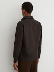 Reiss Brown Mcshane Twin-Pocket Button-Through Overshirt - Image 7 of 8