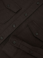 Reiss Brown Mcshane Twin-Pocket Button-Through Overshirt - Image 8 of 8