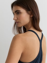 כחול כהה - Reiss Lidie Linen Racer-Back Vest - תמונה 6 מתוך 7