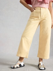White Stuff Yellow Tia Wide Leg Crop Jeans - Image 1 of 6