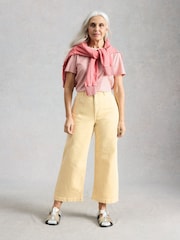 White Stuff Yellow Tia Wide Leg Crop Jeans - Image 3 of 6