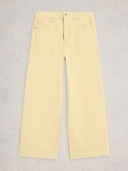 White Stuff Yellow Tia Wide Leg Crop Jeans - Image 5 of 6