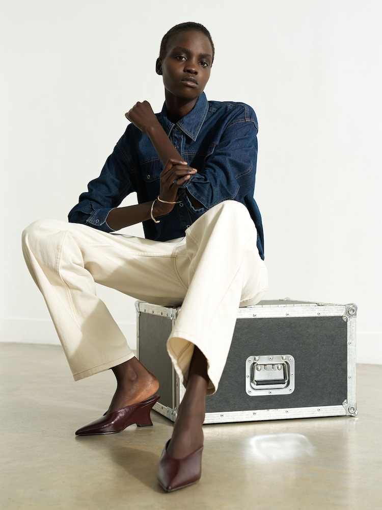 French Connection Blue Archie Denim Pocket Shirt - Image 1 of 8