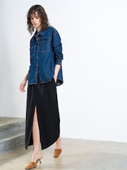 French Connection Blue Archie Denim Pocket Shirt - Image 6 of 8