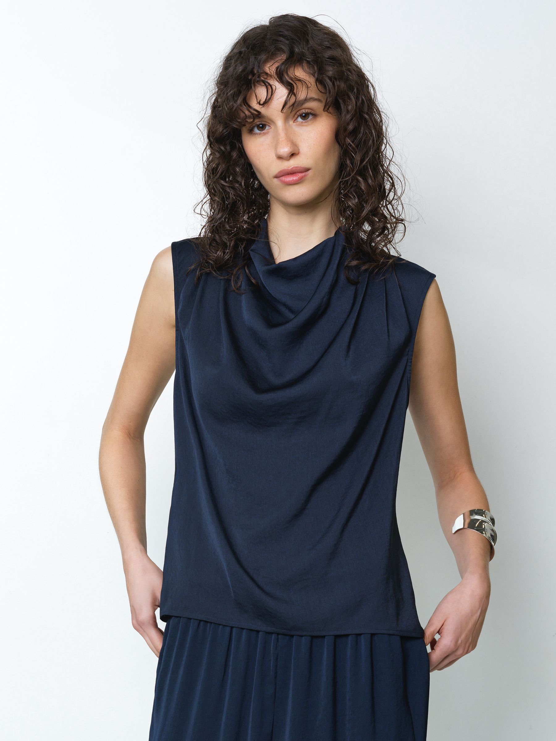 Buy French Connection Blue Damasco Air Flow Sless Top from the 