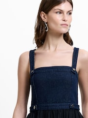 French Connection Black Leighton Denim Midi Dress - Image 4 of 6