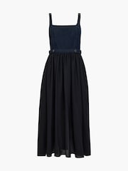 French Connection Black Leighton Denim Midi Dress - Image 6 of 6